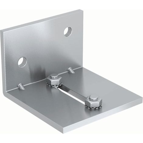 Slid'Up By Mantion – Équerre double de fixation murale pour rails jumelés SLID'UP 1200 – Acier zingué – Livrée avec visserie – Hauteur 34mm, Longueur 48mm