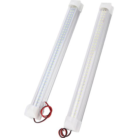 Bandeau lumineux intérieur 12 V 72 LED blanc avec interrupteur marche/arrêt pour voiture, fourgonnette, camion, remorque, bateau ou caravane (1/5)
