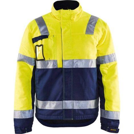 Giacca da lavoro invernale alta visibilità 4862 - Giallo fluorescente / Blu navy XXXL (1/5)