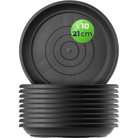 Support de pot, Diamètre 21 cm, Plastique de haute qualité, Compatible avec des pots de 11 à 54 cm, Fonction de rétention d'eau, Disponible en anthracite et en terre cuite (1/5)