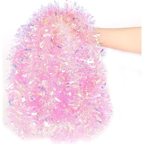 Guirlande de Noël Rose pailletée pour Sapin de Noël, fête de Mariage, 5,2 m