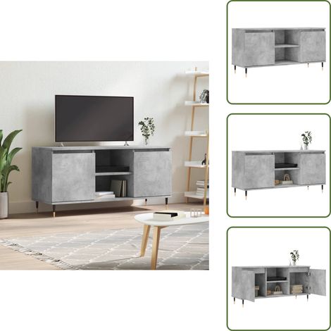 TV-Schrank Betongrau 104x35x50 cm Holzwerkstoff - TV Schrank - Fernsehtisch - Regal - Wohnzimmermöbel - Sideboard (1/5)