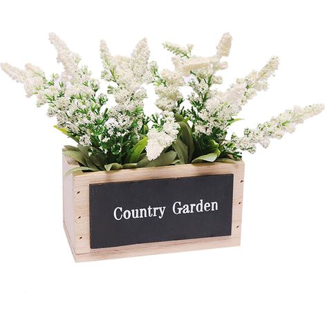 Plante Artificielle Lavande - Pot En Fer Avec Poignées En Corde - Décoration Intérieure Pour Salon Chambre Cuisine - 18 x 17 x 17 cm - 1 Pièce (1/5)