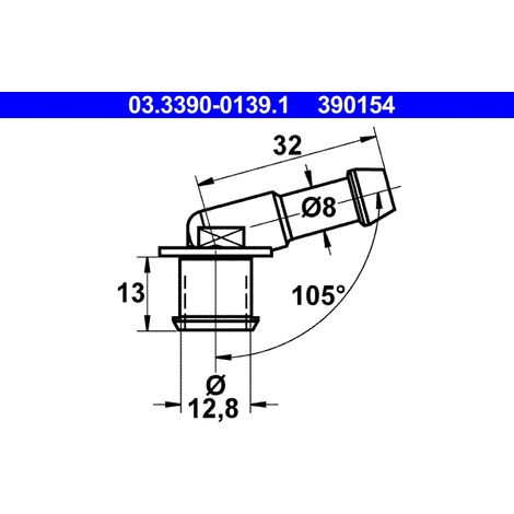 Raccord, tuyau flexible ATE 03.3390-0139.1 113 611 153 D 4394550 790037