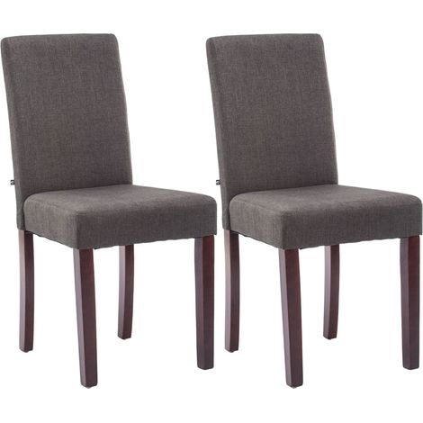 Set 2 sedie da pranzo Ina in stoffa grigio scuro cappuccino (1/5)