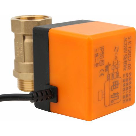Vanne électrique AC220V G1", trois lignes, deux commandes, vanne à bille électrique à filetage interne/externe (1/5)