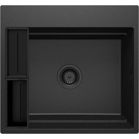 Lavello cucina in granito con 1 vasca 56x52 cm grafite metallizzata - Vora