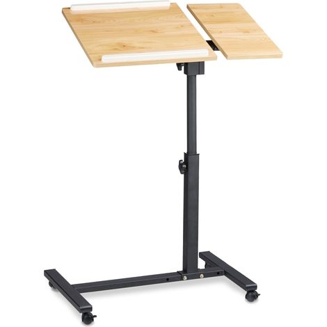Mesa para ordenador portátil ajustable con superficies inclinables 60 x 40 cm de MDF negro 130005837 (1/5)