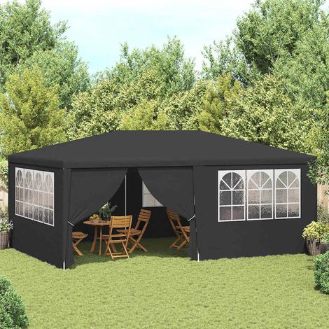 Profi-Partyzelt mit Seitenwänden 4×6 m Anthrazit 90 g/m²