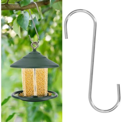 Crochet en forme de S en acier inoxydable pour mangeoire à oiseaux, accessoire pour balcon ou cour (1/5)