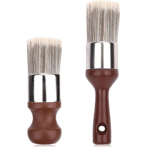 Lot de 2 brosses pour baume et cire pour meubles en cuir, 2 styles ergonomiques (1/5)