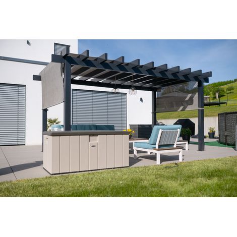 Lifetime Kunststoff Kissen Aufbewahrungsbox 570 Liter Lichtgrau 72x151x70 cm (1/8)