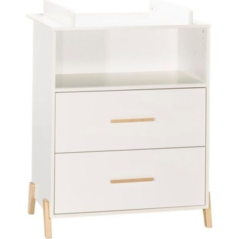 Commode à langer sur pieds en bois blanc (1/5)