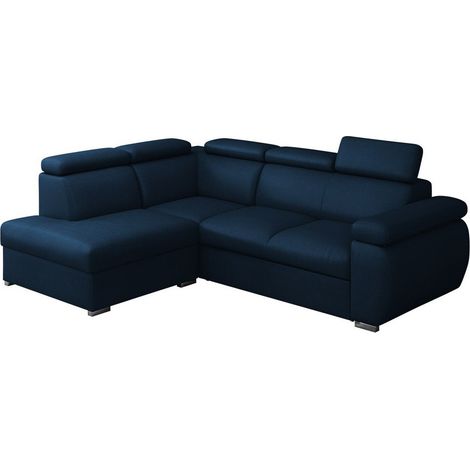 Canapé d'angle Columbus 161, Kronos 09, Fonction de couchage, Boîte de literie, 260x200x85cm (1/5)