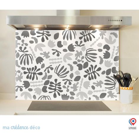 Fond de hotte : inspiration Matisse Noir et blanc - Verre trempé - 60 cm - 45 cm (1/5)