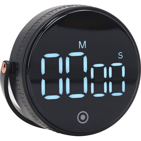 Digitaler Küchentimer mit Magnetverschluss, großem LED-Display, Countdown-Funktion, einstellbarer Lautstärke, geeignet für Kinder, Klassenzimmer, Kochen und Fitness (Schwarz) (1/5)