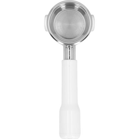 Porte-filtre 58 mm sans fond, 2 oreilles, en acier inoxydable, amovible, accessoire pour machine à café Breville série 9, blanc (1/5)