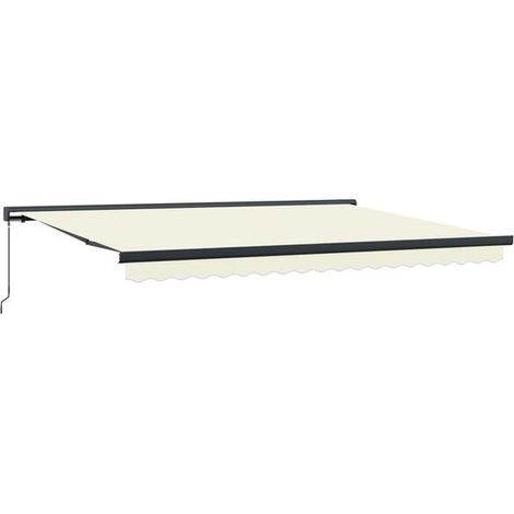 Store banne rétractable, beige et gris, 400 x 300 cm (1/5)