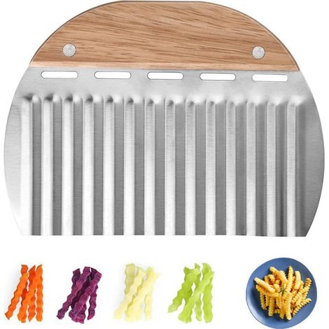 Coupe-frites ondulées pour légumes et fruits - Réalisez des frites ondulées, style bois, 1 pièce (1/5)