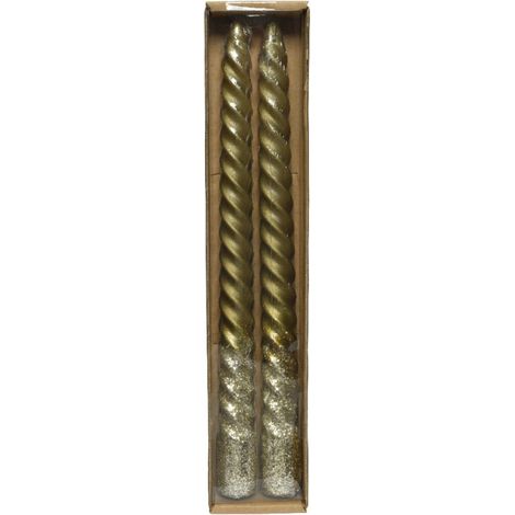 SET 2 CANDELE LIGHT GOLD D 2,2X25 CM