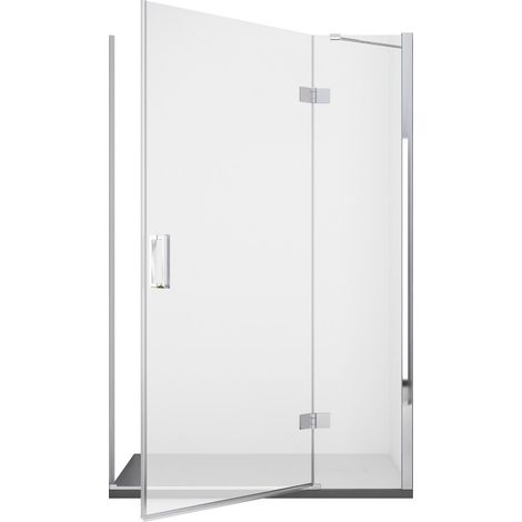 Porta Parete Doccia 80 cm 1 Anta Battente in Cristallo Trasparente 8mm H195 Bonussi Isabel (1/5)