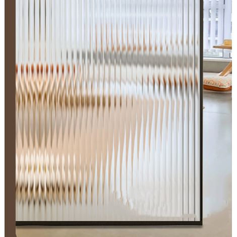 Frosted 3D corrugated decorative window film, self-adhesive, suitable for bathroom and bedroom doors, 30 x 100 cm (1/5)