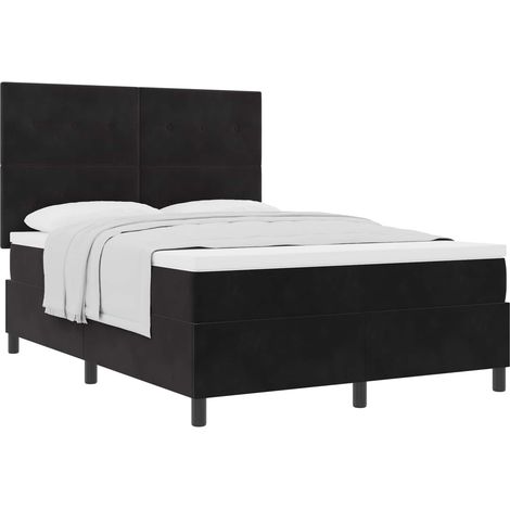 Maison Exclusive - Letto a molle con materasso Nero 140 x 190 cm Velluto