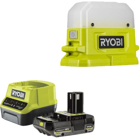 Confezione RYOBI Lanterna LED RLC18-0 - 18V OnePlus 500 Lumen - 1 batteria 2.0Ah - 1 caricatore rapido RC18120-120