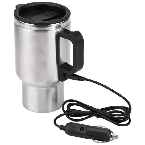 Bouilloire 12V Mug Chauffant 450Ml Voiture Électrique Tasse Voyage Chauffage Tasse En Acier Inoxydable Voyage Électrique Prise Isolée Café Thé Lait Bouilloires Tasse Avec Bouchon D'Étanchéité (1/5)