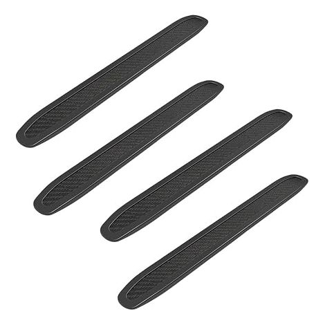 Lot de 4 Bandes Autocollantes de Protection Anti-Rayures pour Pare-Chocs de Voiture - Baguettes en Caoutchouc Universelles Motif Carbone (1/5)
