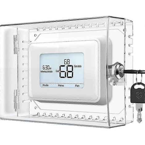 Grand couvercle de boîtier de verrouillage de thermostat avec clé pour Honeywell, couvercle de thermostat transparent compatible avec les thermostats 5H X (1/5)