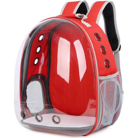 Sac de transport pour chat et petit chien - En Oxford résistant aux taches - Charge 10 kg - Dimensions 33x27x44 cm - Idéal voyage et vétérinaire - rouge (1/5)