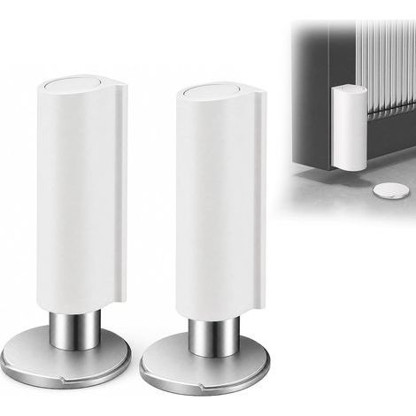 Bloc Porte Aimanté, 2 Pièces Stop Porte, Butee de Porte Magnetique, Arret de Porte Adhesive, Door Stopper, Butoir Porte, Butée Porte, Sans Percage en Acier Inoxydable, pour Maison Bureau (1/5)