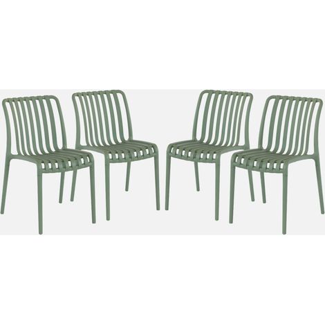 Silla de jardín de plástico, apilable, set de 4 (1/5)