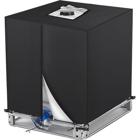 Housse de cuve IBC 1000L Oxford 420D, anti-UV, étanche, noire (1/5)