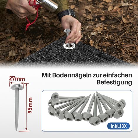 Wolketon Zeltteppich Vorzeltteppich Campingteppich Outdoor Teppich Vorzeltboden Zeltunterlage Zeltboden für Zelt Wohnmobil Schwarz 250X300cm