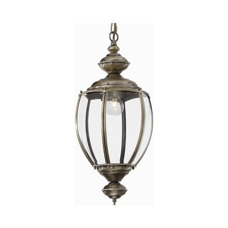 Ideal Lux Norma - 1 Licht Deckenlaterne Anhänger Antik Messing, Klarglas, E27 (1/2)