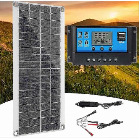 Panneau solaire 300 W 12 V, kit panneau solaire, kit chargeur de batterie avec contrôleur de charge solaire 60 A compatible (1/5)