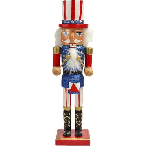 Figurines de Soldat Casse-Noisette Américain en Bois de 15 Pouces, Décoration de Noël pour Intérieur (1/4)