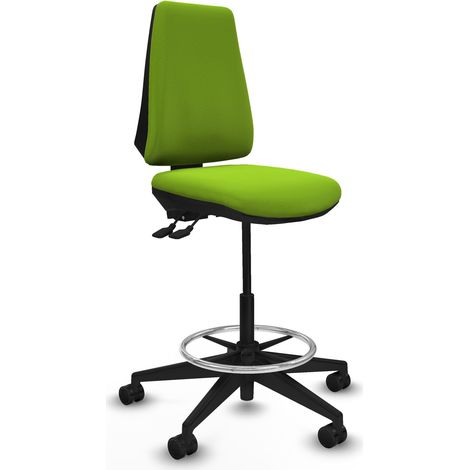Taburete Elche AS similpiel pistacho base piramidal ruedas 65mm nailon