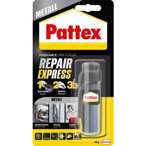 Pattex – Pâte époxy bi-composant 48g – Pour métal, ciment, carrelage, bois – Résistant aux intempéries – Application facile et finition soignée