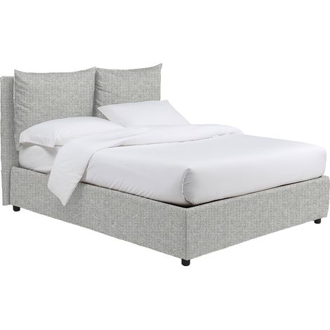 Letto Singolo Todmorden, Sfoderabile, Contenitore Made in Italy, Grigio Chiaro