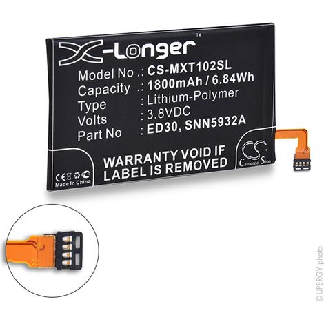 NX - Batterie téléphone, smartphone, GSM pour Motorola 3.8V 1800mAh - ED30SNN5932A