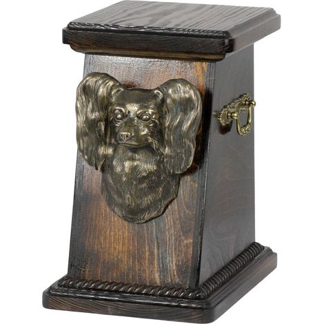 Papillon, Épagneul continental - urne funéraire élégante avec statuette, urne commémorative avec buste de chien par Art-Dog (1/5)