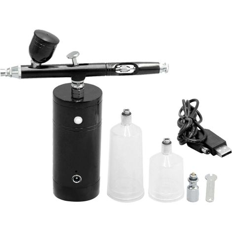 Kit de aerógrafo recargable por USB, compresor de aerógrafo portátil, bomba de pulverización, pistola de aerógrafo de mano de doble acción para maquillaje FX, tatuajes, pintura e hidratación (1/5)