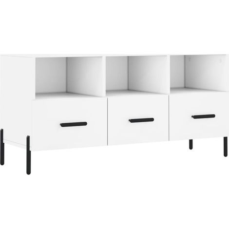 Mobile TV multimediale scaffale per televisione televisione buffet sala da pranzo soggiorno camera da letto 102 x 36 x 50 cm derivati del legno bianco 020025589