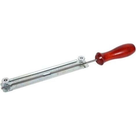 Scie à aiguiser Lot de limes ronde Jauge Manche de lime tronçonneuse rond Affuteur de chaine avec manche 4.8mm