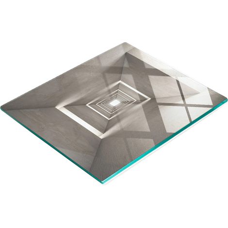 Tablero decorativo multifuncional de cocina, vidrio templado y hormig贸n, 60x52 cm. (1/5)