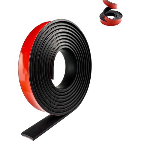 Tapis en Caoutchouc Néoprène Plaque en Caoutchouc, 3 Mètres de Long Rubber Strips, Profilés en Autocollants, Ruban D'étanchéité, pour le Bricolage, les Sols, 25 x 3mm (1/5)