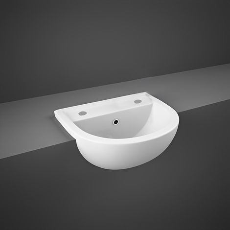RAK Compact Semi Recessed Basin 450mm Wide - 2 Tap Hole (1/2)